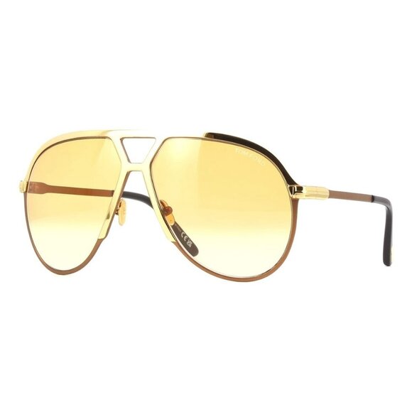 New TOM FORD Xavier Gold Aviator FT1060/S 30F Sunglasses Women - Picture 1 of 4